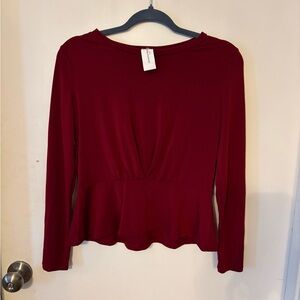 Banana Republic Deep Red Peplum Blouse